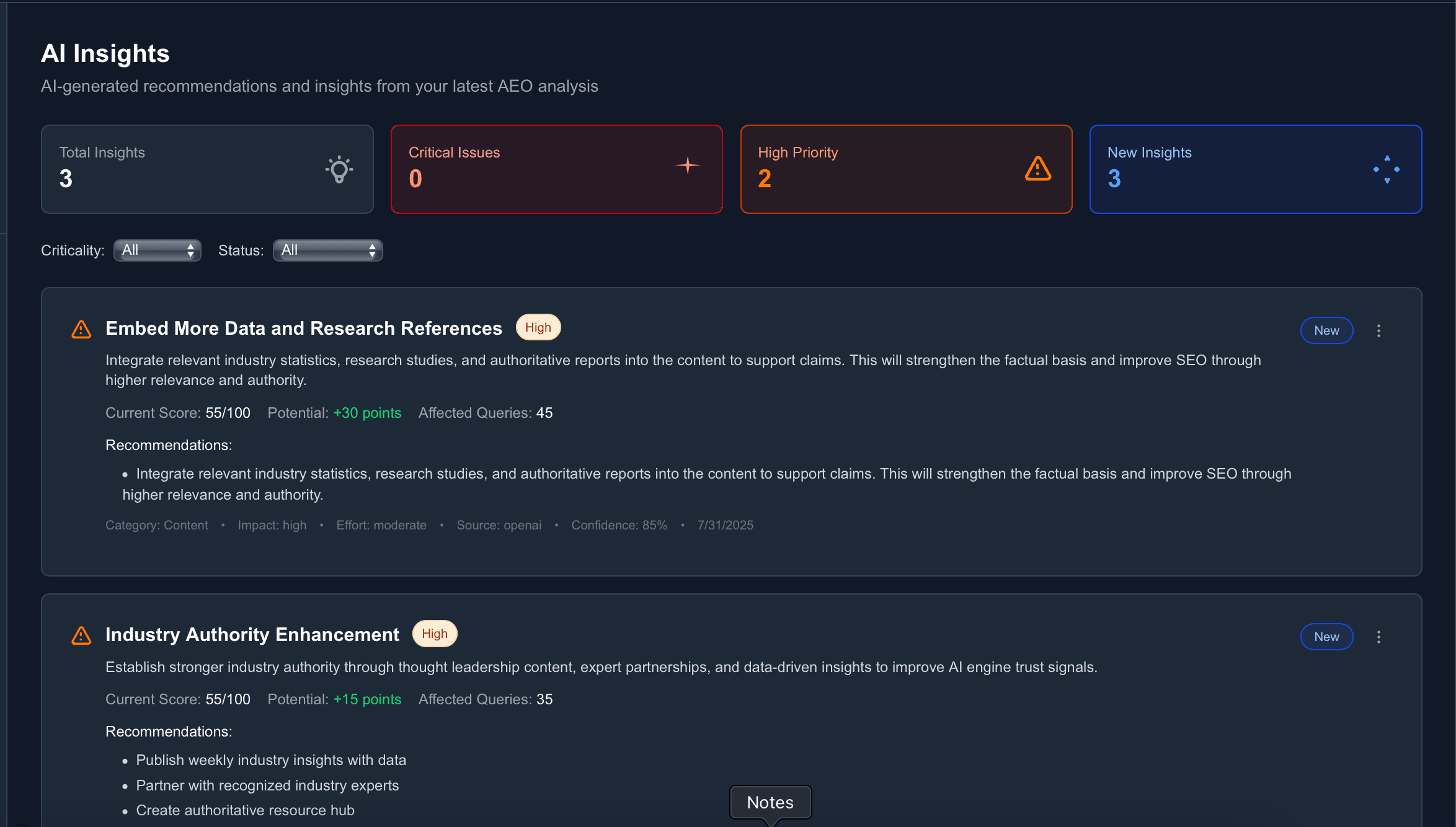 Rankly Insights - AI Visibility Analytics